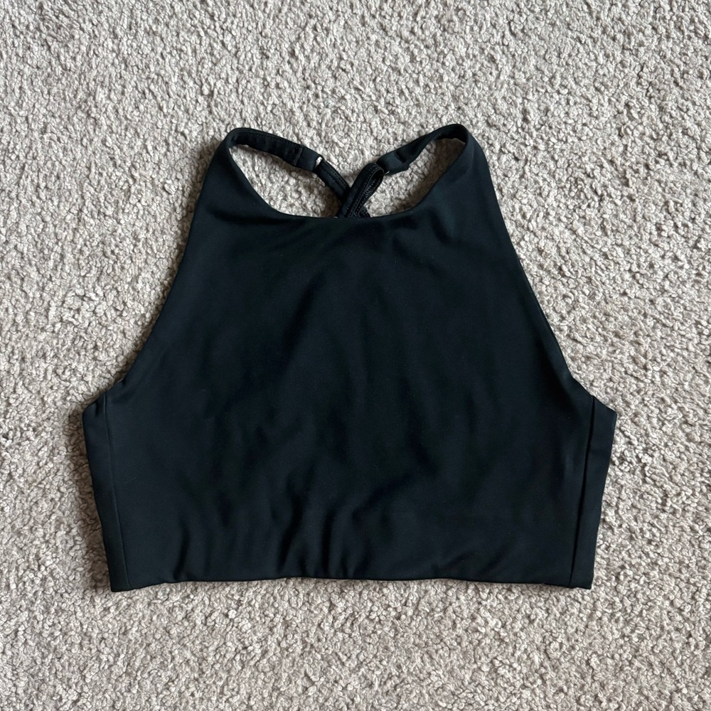 girlfriend collective Black Ribbed Sports Bra